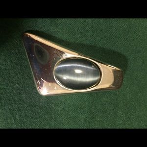 Vintage silver/silver plate pendant w/ blue stone